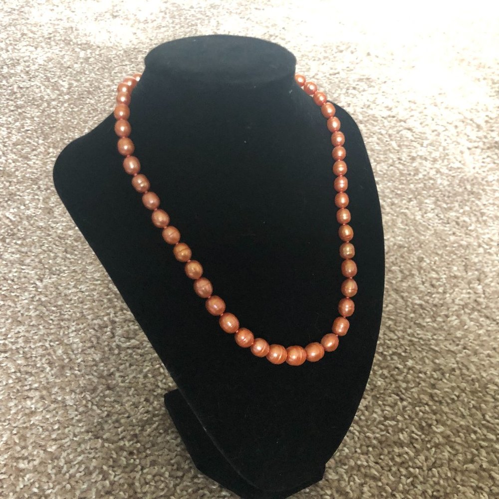Coral Pearl Strand Necklace